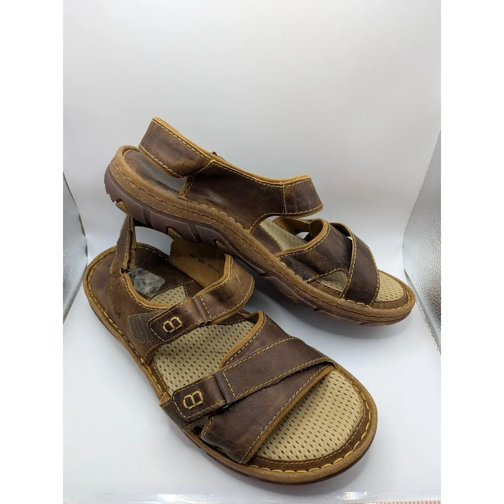 Born Mens Brown Leather‎ Adjustable Strap Sport Jesus Sandals Size 14 47